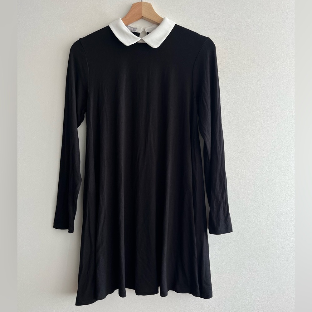 Wednesday Adams Black Long Sleeve Peter Pan Collar Dress Size Small - Goth, 90s